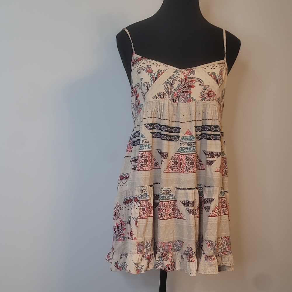 American Eagle Outfitters Floral Mini Dress - Cream and Red